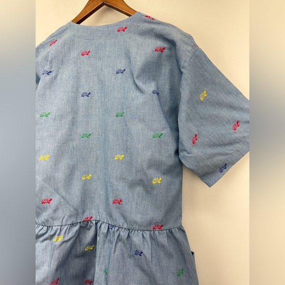 Vintage Ariel New York size Large Women’s Blue Turtle Embroidered Jumpsuit - Picture 5 of 6